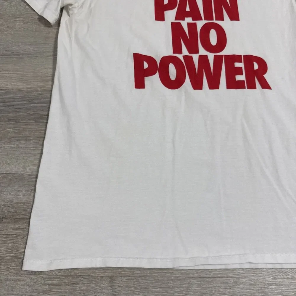 Nike Shirt No Pain No Power Men’s White Large Athletic Cut Red Swoosh